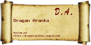 Dragan Aranka névjegykártya