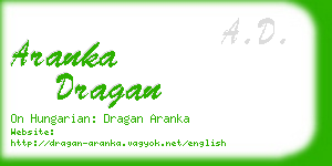 aranka dragan business card